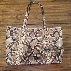 Michael Kors Women's Snakeskin Tote Handbag Purse